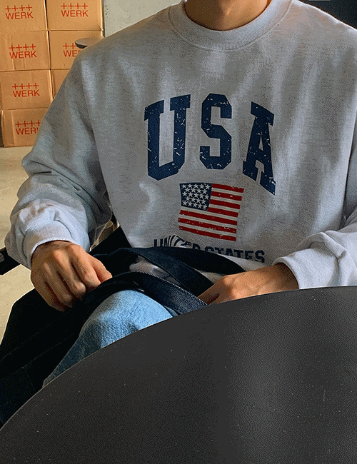 USA 워싱 맨투맨 (2color)