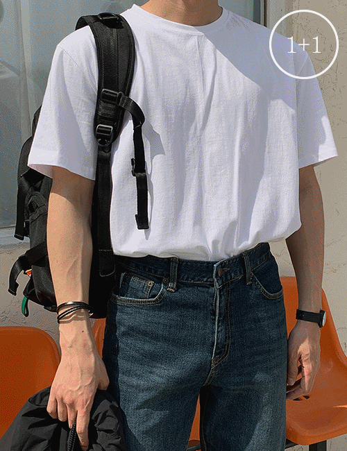 [1+1] 코튼 데일리 #반팔티 (19color)