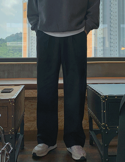 내츄럴 원턱코튼 와이드밴딩팬츠 (7color)