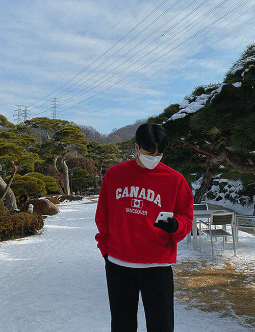 캐나다 자수 맨투맨 (3color)