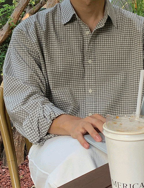 루비 잔체크 오버핏 셔츠 (2color)