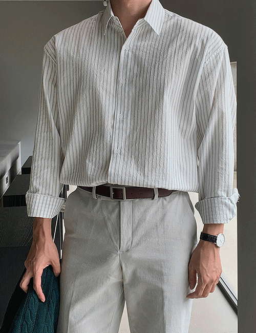 요거트 스트라이프 셔츠 (3color)