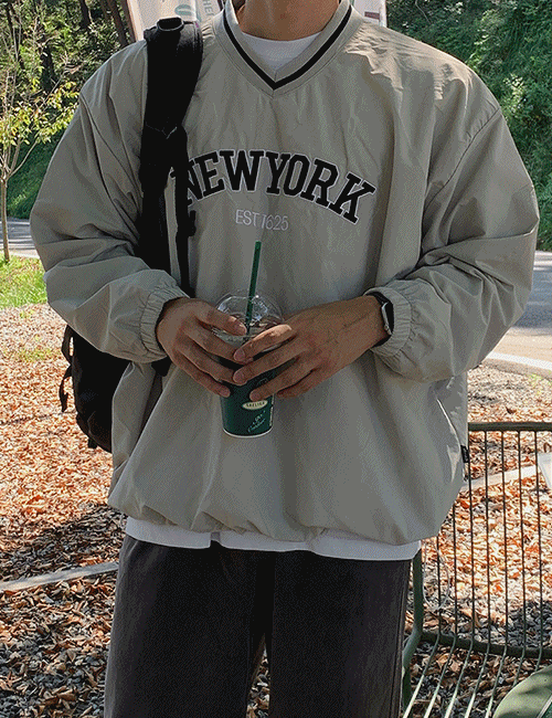 NewYork 바람막이 맨투맨 (3color)
